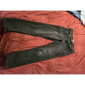 Levis Denizen Jeans Boys 8 Black Distressed Knee Slim Denim Pants